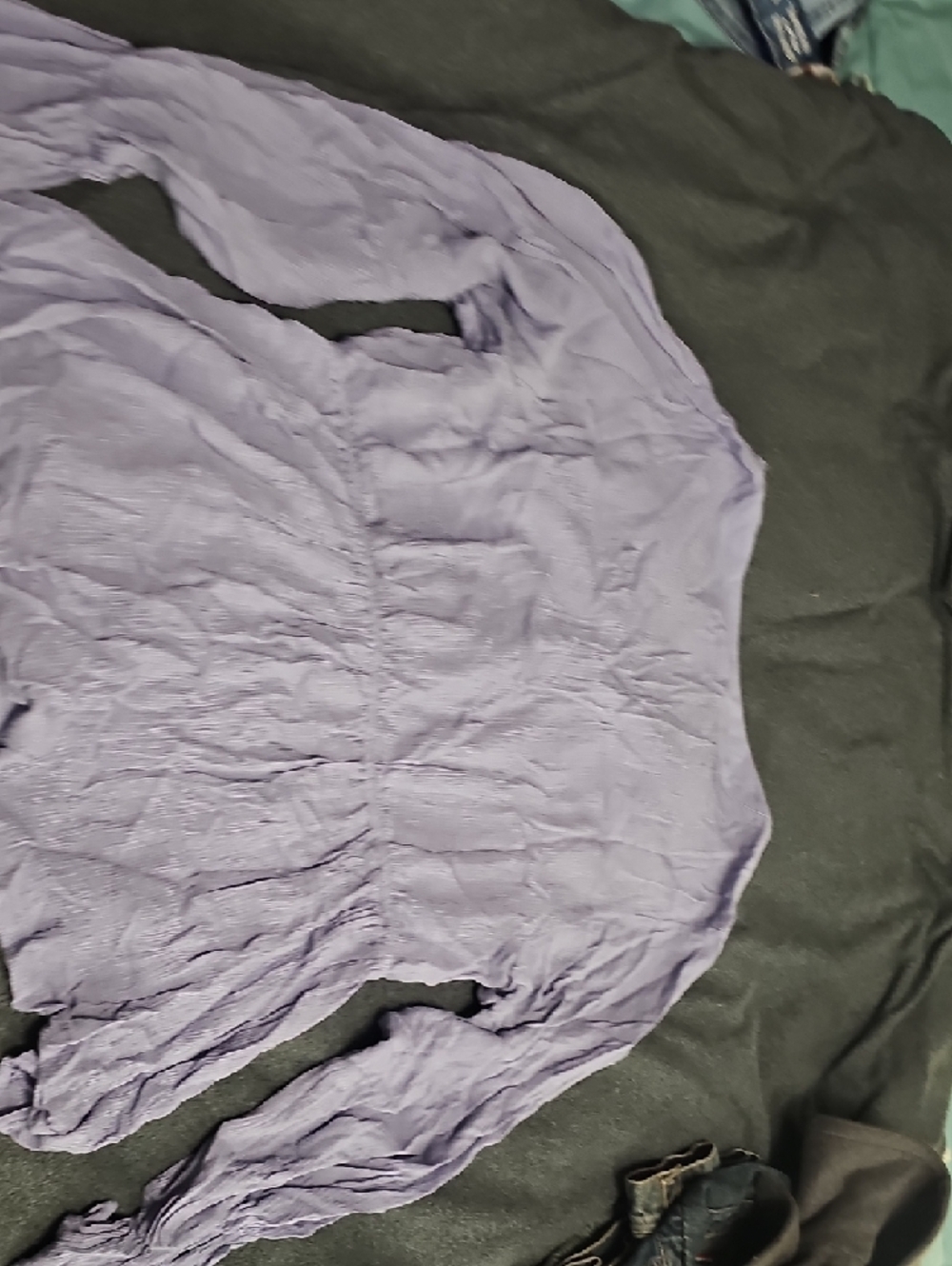 Ava & Viv Light Lavender V-Neck Blouse - Picture 4 of 4